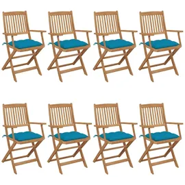 vidaXL Klappbare Gartenstühle 47,3 x 57 x 91 cm braun 8 St.