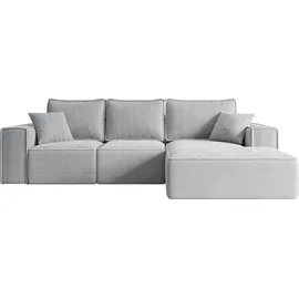altdecor Ecksofa Cord 2-Sitzer Grau