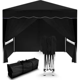 Kronenburg Handel Kronenburg Pavillon 349, Schwarz 3 x 3m, höhenverstellbar, wasserdicht faltbar