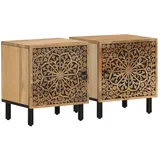 vidaXL Nachttische 2 Stk. 40x33x46 cm Massivholz Mango