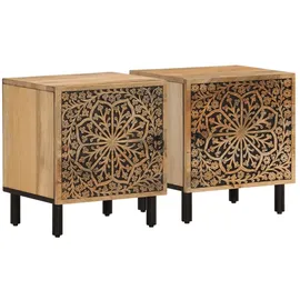 vidaXL Nachttische 2 Stk. 40x33x46 cm Massivholz Mango