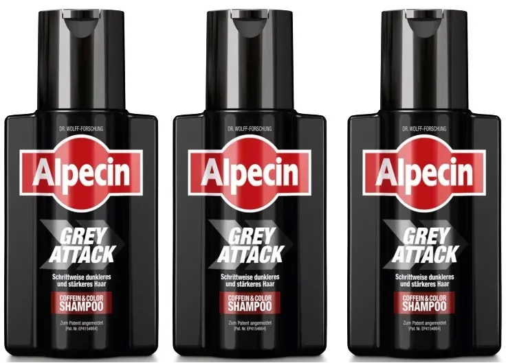 Alpecin Grey Attack Coffein & Color Shampoo (3 x 200 ml) 600 ml