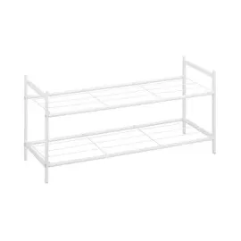 Relaxdays Schuhregal 70 x 33,5 x 26 cm stapelbar / weiß