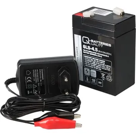 Q-Batteries Set - Bleiakku und Ladegerät - 6V 4,5Ah Q-Batteries Akku 0,6A Lader