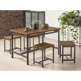Beliani Essgruppe 5-tlg. braun/schwarz