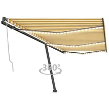 vidaXL Automatische Markise mit LED & Windsensor 600x300 cm Gelb/Weiß