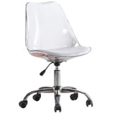 Drehstuhl Transparent Zurück Drehstuhl, Einfacher Abhebbarer Computer Stuhl Drehbare Haushalt Kleiner Stuhl Studie Bürostuhl Mit Schwammkissen, 2 Farben Arbeitsstuhl (Color : White)