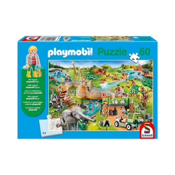 Schmidt Spiele Puzzle Puzzle PLAYMOBIL® inkl. Playmobil-Figur, Zoo, 60, Puzzleteile