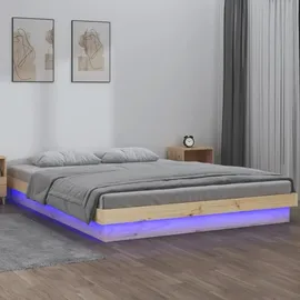 vidaXL Massivholzbett 120 x 200 cm Braun