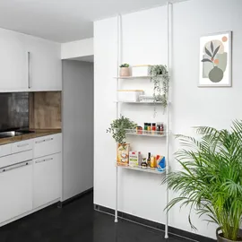 bremermann Teleskop-Regal 2 Körbe, 2 Ablagen, Waschmaschinenregal bis max. ca. 290 cm Küchen, Küchenmöbel, Küchenregale