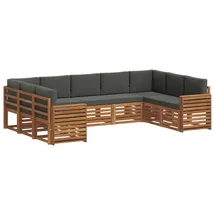 vidaXL Sofagarnituren 9-tlg. Natur/Anthrazit Massivholz