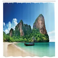 ABAKUHAUS Duschvorhang Thailand Fels Cliff Beach 175 x 200