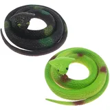 HJDJBD 2 Stück Schlange,Schlangen,Gummischlange,schleichtiere Gummischlangen,Snake,Fake Spielzeug,Kunststoff Schlangenimitation,Gummi Simulation,Verschiedene Bunte,Witz Streich Geschen Halloween deko