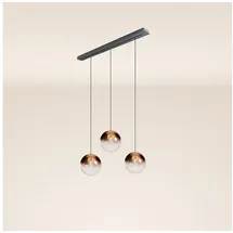 s.luce Orb 3-flg. Ø 30 rund Kupfer Verlauf / Schwarz
