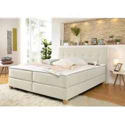 Boxspringbett HOME AFFAIRE "Calloway", beige, B:98cm L:218cm, Komplettbetten, Boxspringbett, inkl. Topper, XXL-Ausführung, in 4 Farben, 5 Breiten, 3 Matratzenarten