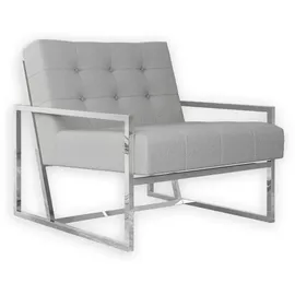 S-Style Loungesessel Elfriede Bouclé 84 x 81 x 89 cm Grau/Silber