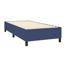 vidaXL Boxspringbett mit Matratze & LED Blau 90x200 cm Stoff