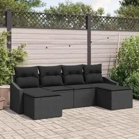 vidaXL Garten Essgruppe 6-tlg. Schwarz