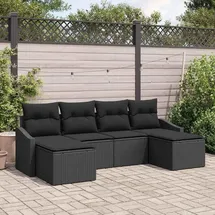 vidaXL Garten Essgruppe 6-tlg. Schwarz