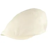 Breiter Schiebermütze Leichte Sommer-Mütze aus reinem Leinen weiß 57