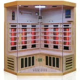 DEKO VERTRIEB BAYERN Infrarotkabine Luxus LED Infrarotsauna -Infrarotkabine 140x140 Dual-Therm Wärmekabine