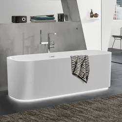 Villeroy & Boch Finion freistehende Badewanne 170 x 70 cm mit Emotion-Funktion, Wasserzulauf