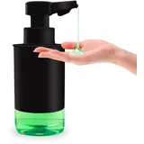 Mamiddle Seifenspender Automatisch mit Sensor Infrarot Seifenspender Elektrischer IPX5 Wasserdicht Type-C Aufladung mit Sensor Infrarot Bewegungssensor für Küche & Bad (Flüssigetyp - Schwarz Acryl)