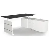 Kerkmann Move 3 elektrisch höhenverstellbarer Schreibtisch anthrazit, weiß rechteckig, Wangen-Gestell weiß 180,0 x 80,0 cm