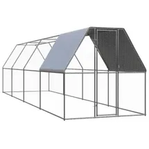 vidaXL Outdoor-Hühnerkäfig 2x8x2 m Verzinkter Stahl