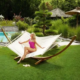 Tectake Hängematte XXL weiß inkl. Gestell