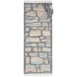 Sisalteppich MORGENLAND "Sisalteppich - Alistair - grau", blau, B:80cm H:6mm L:200cm, Jute, Teppiche, SisalOptik