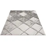 Carpet City Teppich Wohnzimmer - Skandi-Stil Meliert 120x170 cm Grau - Moderne Teppiche