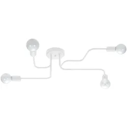 SOLLUX LIGHTING Deckenleuchte "Kronleuchter VECTOR 4 weiß", weiß, H: 15,5cm, Lampen, Streulicht