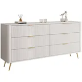 Lukmebel Kommode SCARLETT 6S 163 cm Beige / Gold