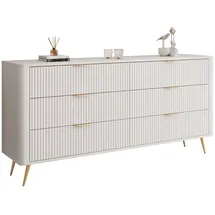 Lukmebel Kommode SCARLETT 6S 163 cm Beige / Gold