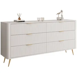 Lukmebel Kommode SCARLETT 6S 163 cm Beige / Gold