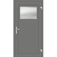 Aluminium Nebeneingangstür "DOROTHEA" 69 mm Graualuminium RAL 9007 außen öffnend DIN rechts