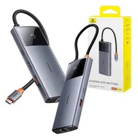 Baseus Gleam Series II USB-A/USB-C/USB-C PD/HDMI/RJ45 – schwarz