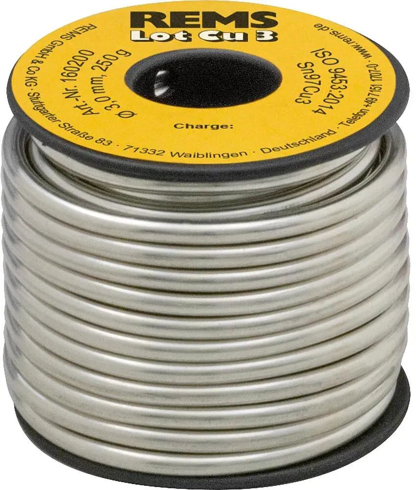 REMS Weichlot Lot Cu 3, Spule 250g, Sn97Cu3