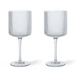 Ferm Living Rotweinglas, Set Ripple clear