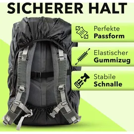 AVANA Regenschutz für Rucksäcke mit Reflexstreifen (10-70L) wasserdichte Regenhülle Schulranzen Rucksack Cover reflektierender Rucksacküberzug