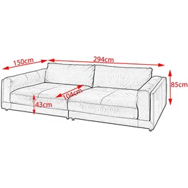 KAWOLA Big Sofa RAINA Leder braun - Braun
