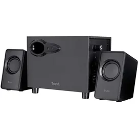 Trust Avora 2.1 PC Lautsprecher mit Subwoofer, 18 W (9 W RMS), Computer Boxen, Kompaktes Format, USB-Betrieb, 3,5 mm AUX Klinke, Lautsprecherset für PC/Laptop - Schwarz