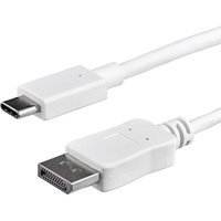 Startech StarTech.com 1m USB C auf DisplayPort Kabel - USB-C auf DP Adapterkabel/Videoadapter - HBR2 - USB-C DP Alt Mode auf DP Monitor Videokabel - Thunderbolt 3 kompatibel - Weiß