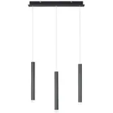 just light. LED Pendelleuchte Hängelampe Deckenleuchte Wohnzimmerlampe Esszimmerleuchte, Metall Alu schwarz, 18 W 1000lm warmweiß 3000k, H 120 cm