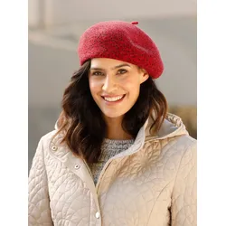 Baskenmütze CASUAL LOOKS, Damen, rot, Wolle, Mützen