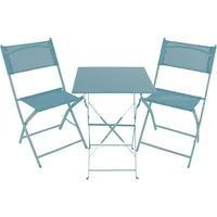 Mojawo 3tlg Bistroset Gartenmöbelset Outdoormöbel Balkon Türkis klappbar
