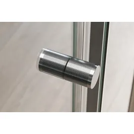 Bernstein Nischendusche mit Drehtür an Festfeld NT606 - FLEX - Nano Klarglas - 6 mm - Breite & Profilfarbe wählbar, Breite:1000 mm, Profilfarbe:Chrom - Silber