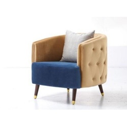 JVmoebel Sessel, Sessel Couch Polster Designer Textil 1 Sitzer Polster Sitz blau|braun