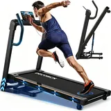 Decorcn Laufband für Zuhause - 4,5 PS, bis 16 km/h. Profi Große Lauffläche Laufband Klappbar, 20 Neigungsstufen Leise Walking Pad mit Bluetooth, bis 150KG – Ideal für Marathon-Training
